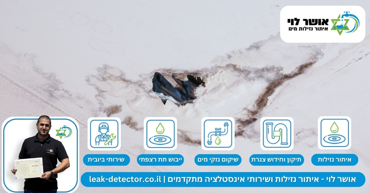 איתור נזילה במבנה תעשייתי מסחרי